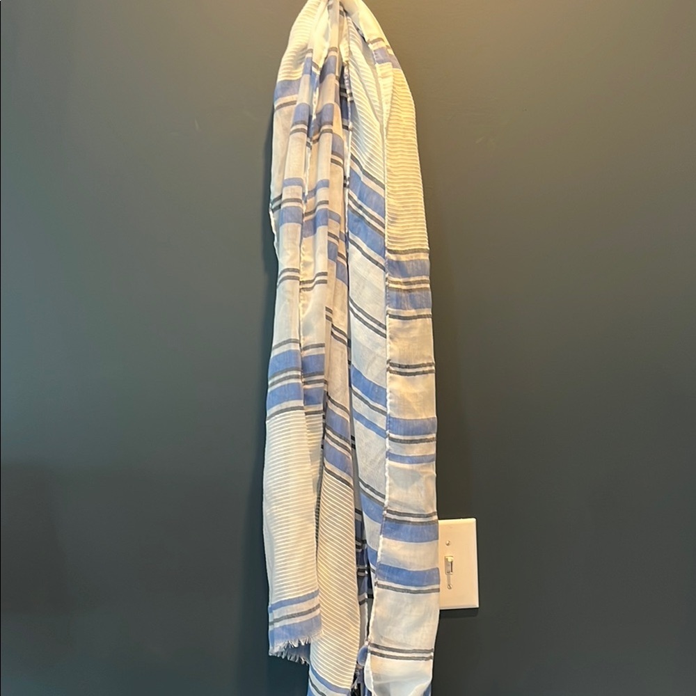 Blue and White Striped Scarves & Wraps Accessories